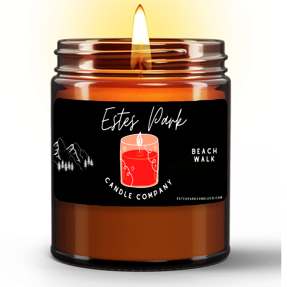 Beach Walk Natural Wax Candle in Amber Jar (9oz)