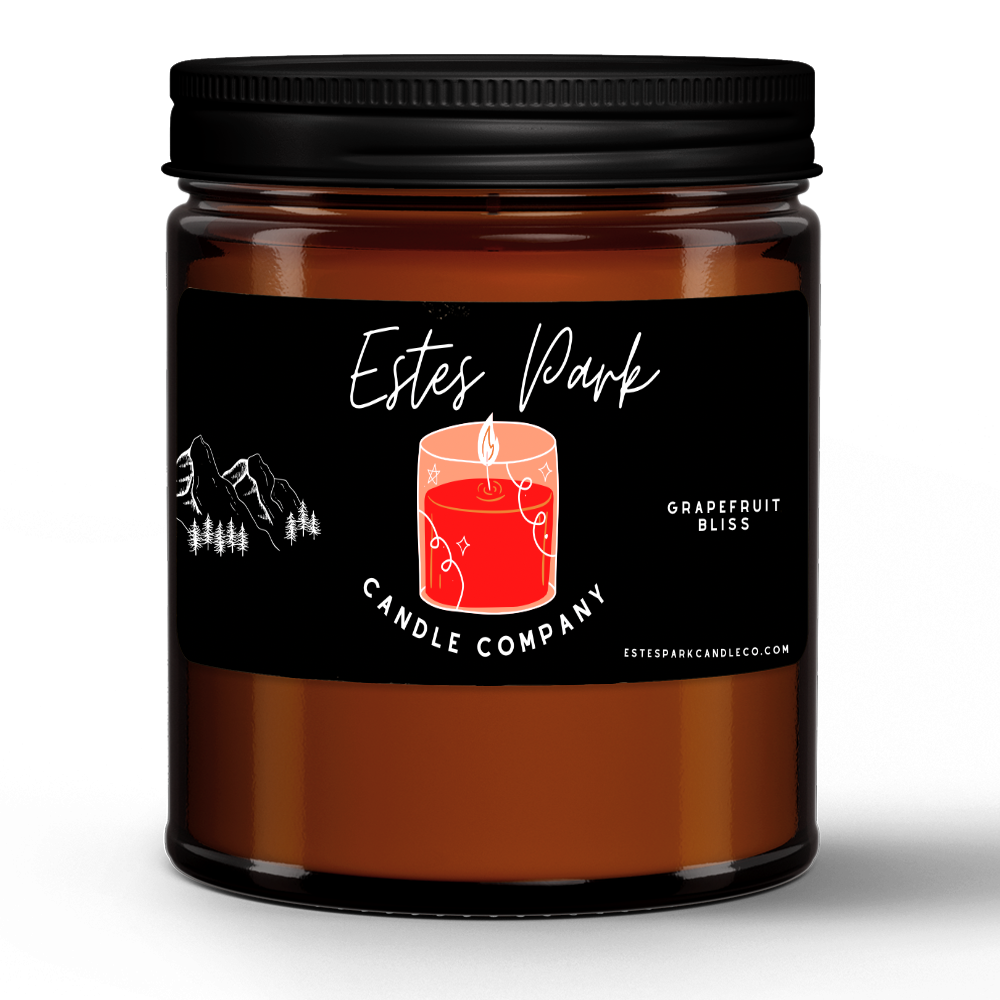 Grapefruit Bliss Natural Wax Candle in Amber Jar (9oz)