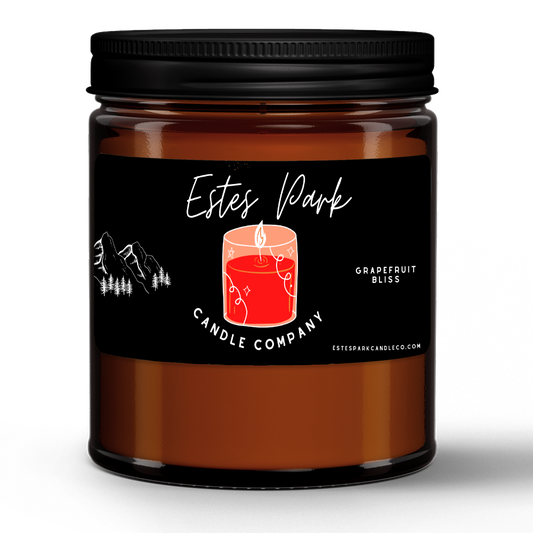 Grapefruit Bliss Natural Wax Candle in Amber Jar (9oz)