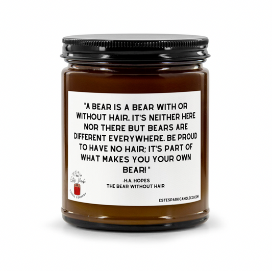 Quote Candle - The Bear Without Hair by H.A. Hopes